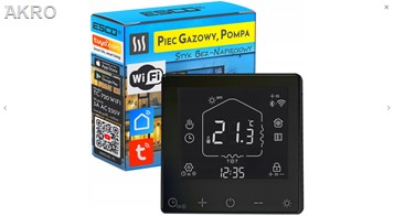 ESCO TC-720BWiFi CZARNY Termostat pokojowy do piec